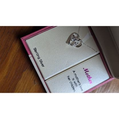 FOOTNOTES Sterling Silver Daughter Heart Necklace Chain Pendant