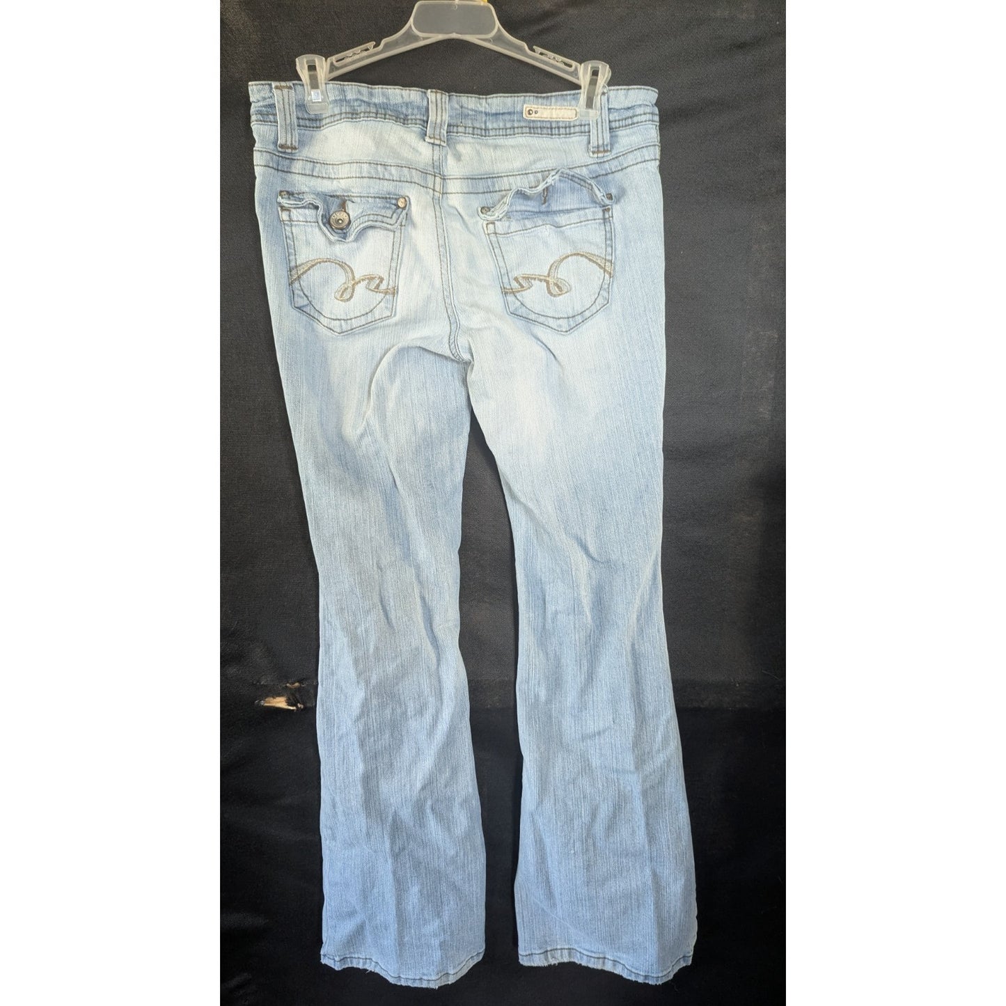 LEI Ashley Trouble Flare Jeans Juniors Light Wash Y2K Low Rise 29" Inseam