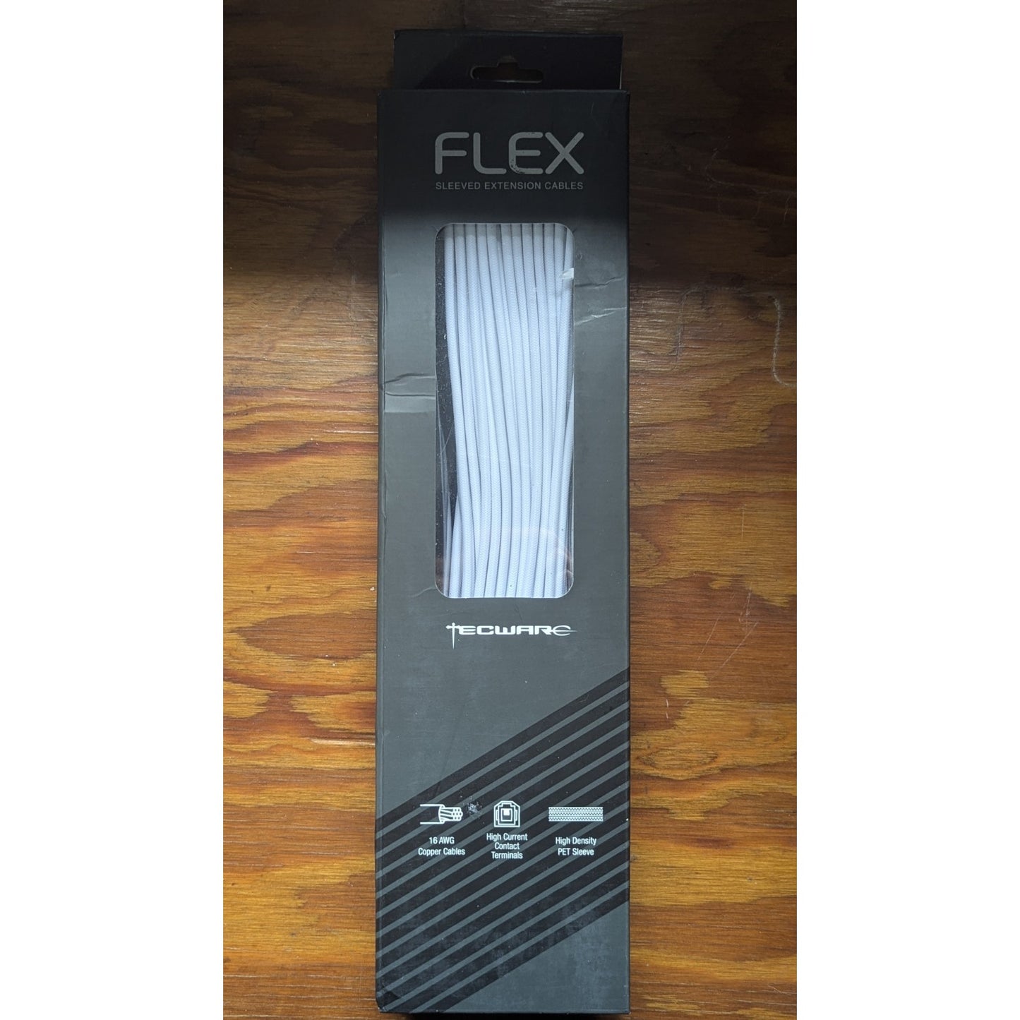 Tecware FLEX Sleeved PSU Extension Cable Kit White 24 Pin 4+4 EPS 6+2 PCIe New