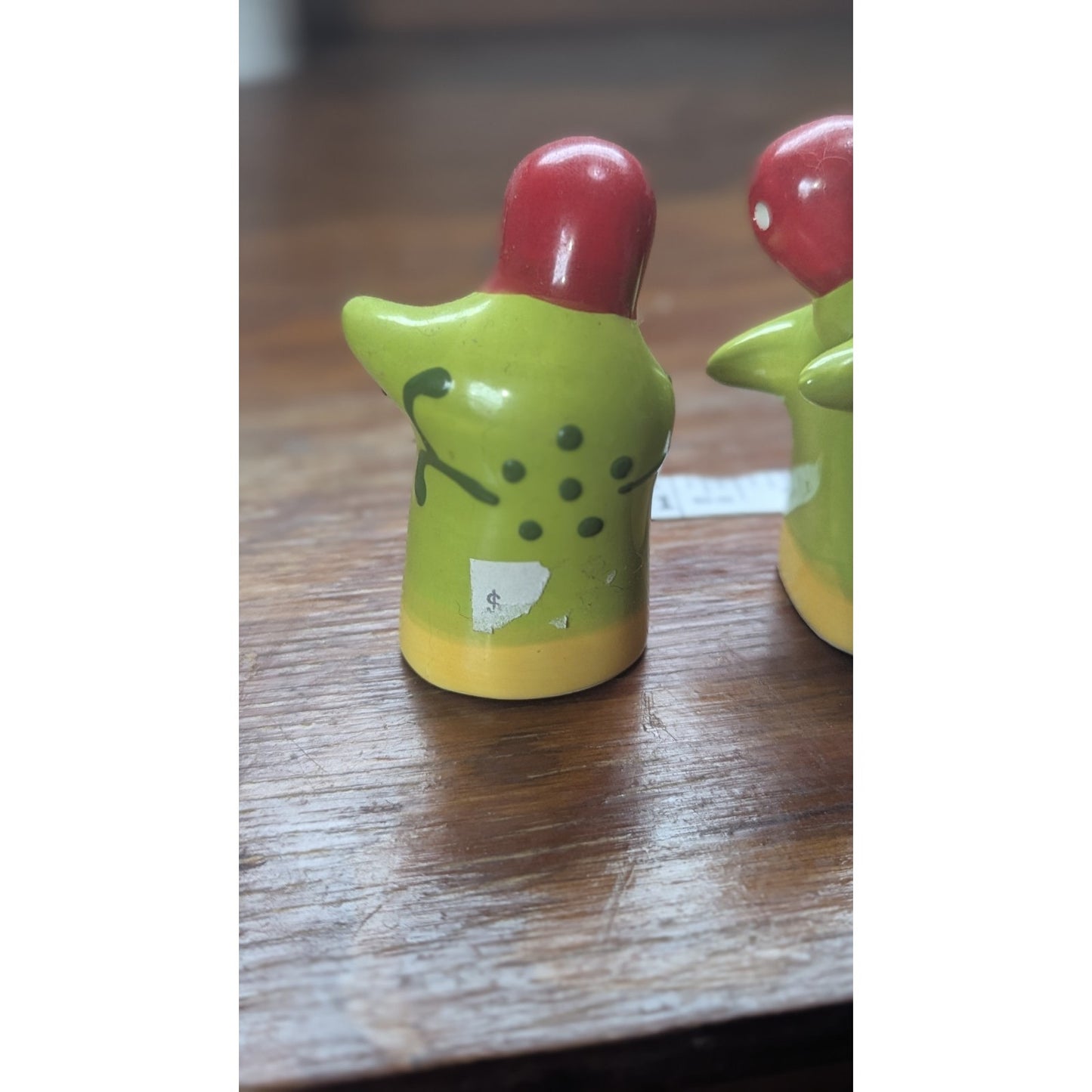 Vintage La Palma Canary Islands Cactus Tuna Hugging Salt Pepper Shakers Spain