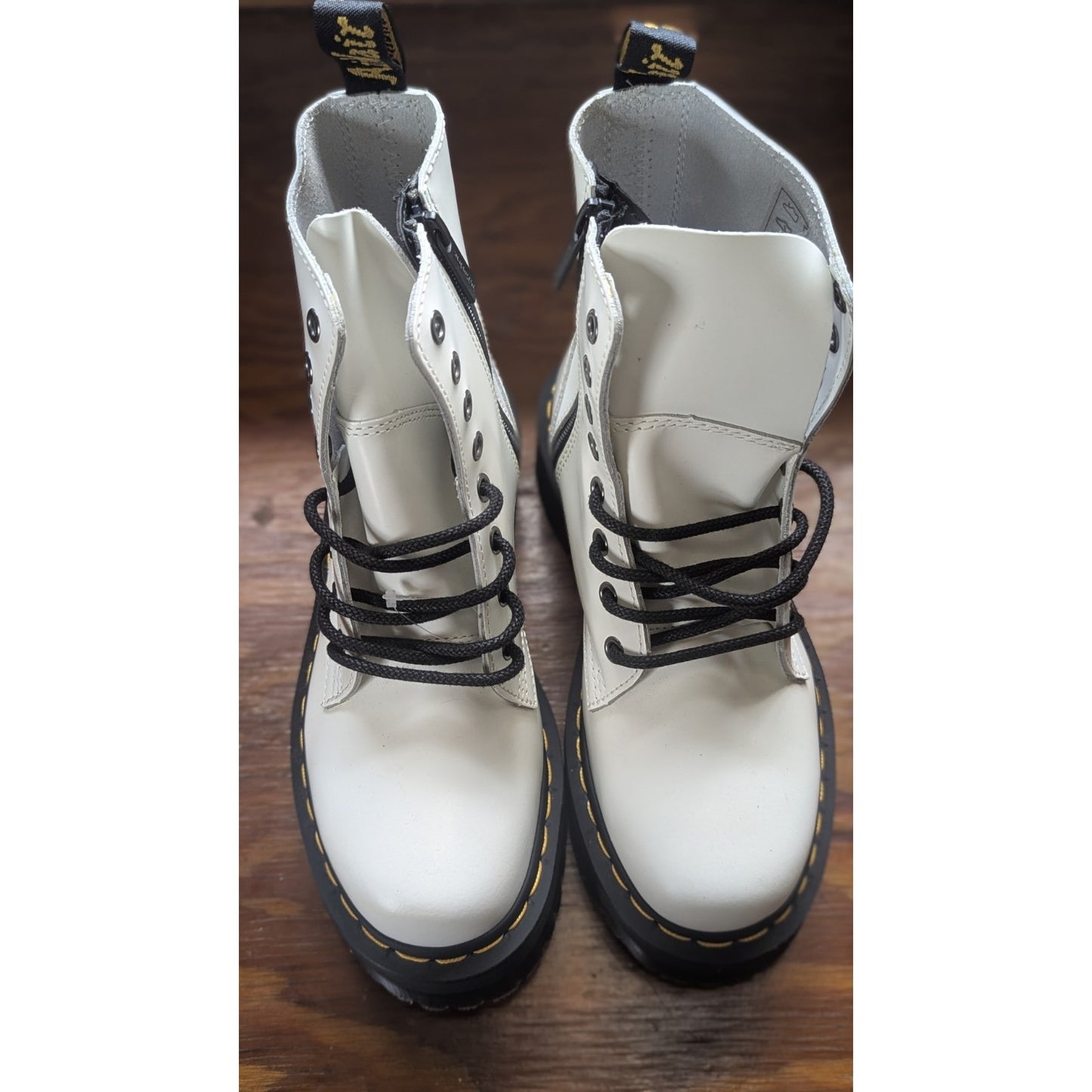 Dr Martens Jadon III Pisa Leather Boots Platform Combat Beige Grunge Punk Sz 6