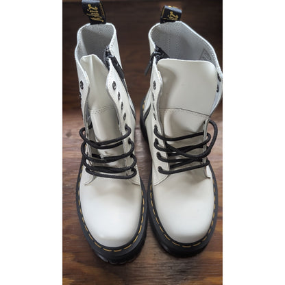 Dr Martens Jadon III Pisa Leather Boots Platform Combat Beige Grunge Punk Sz 6