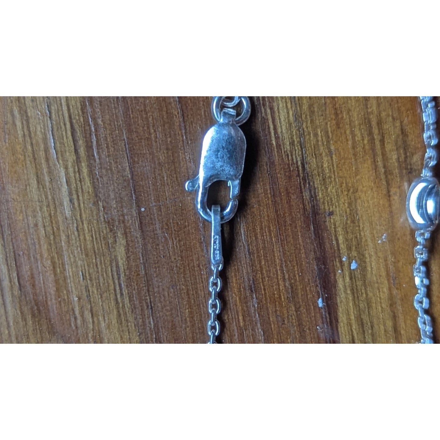 Sterling Silver 925 Bead Station Bracelet Dainty Cable Chain 6.75"