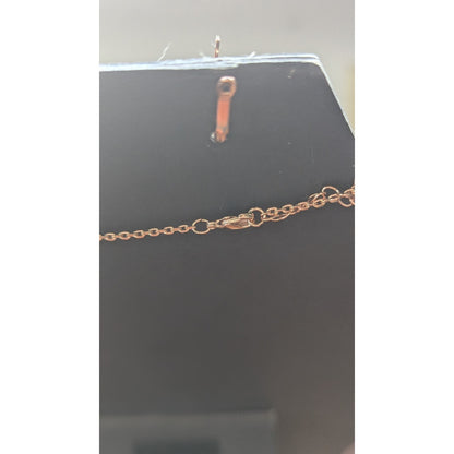 18K Rose Gold Plated Filigree Teardrop Pendant Necklace Dangle Earring Set
