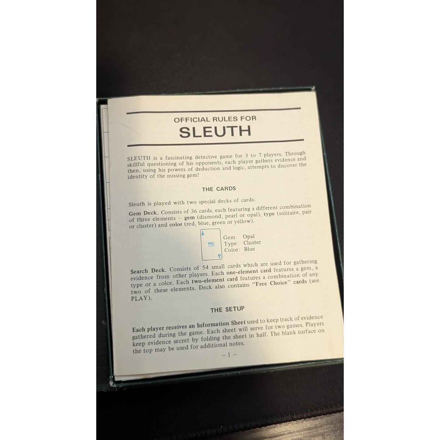 Sleuth 100% Complete Game 3M 1971