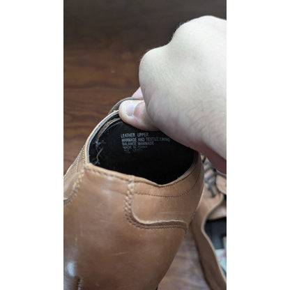 Alfani Platinum Alf Lewis Men's Tan Leather Apron Toe Derby Dress Shoes Size 10M