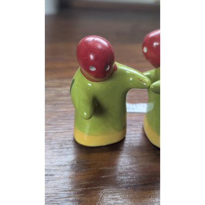 Vintage La Palma Canary Islands Cactus Tuna Hugging Salt Pepper Shakers Spain