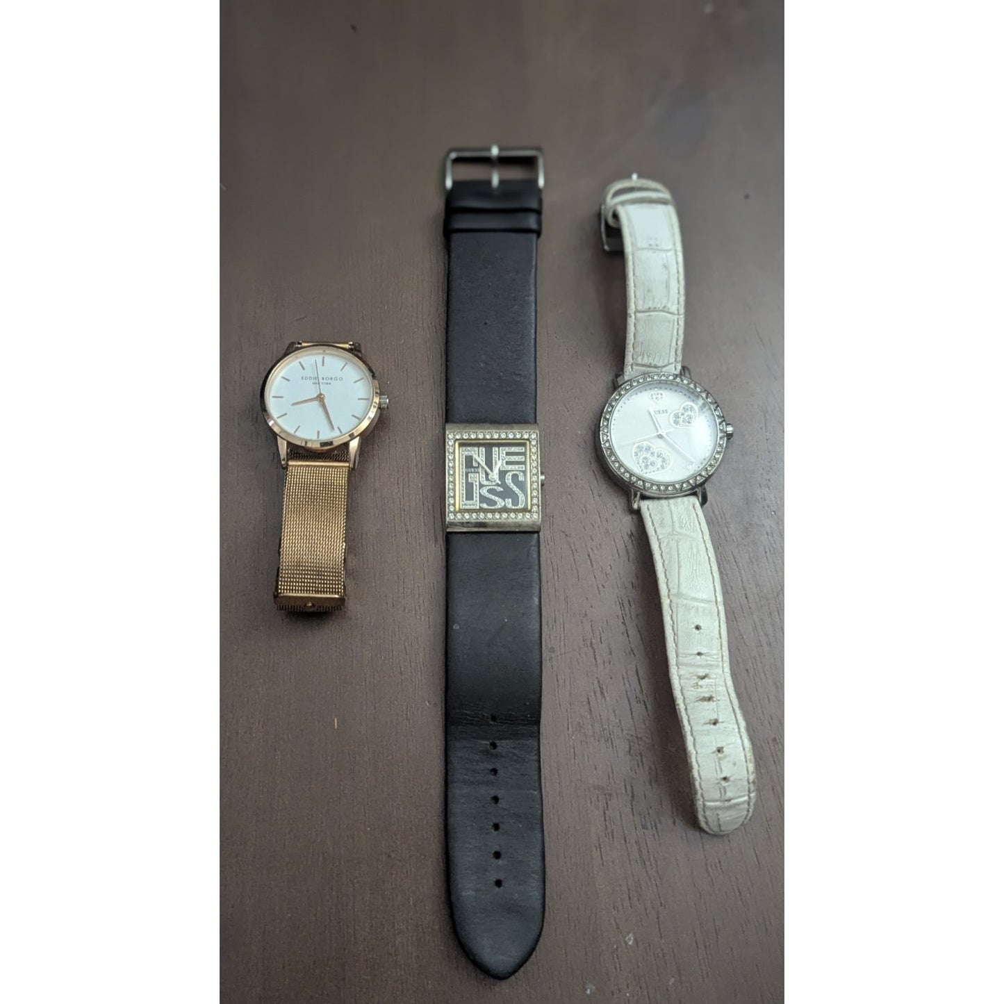 Lot 3 Women's Watches Eddie Borgo Guess Crystal Rhinestone Parts Untested