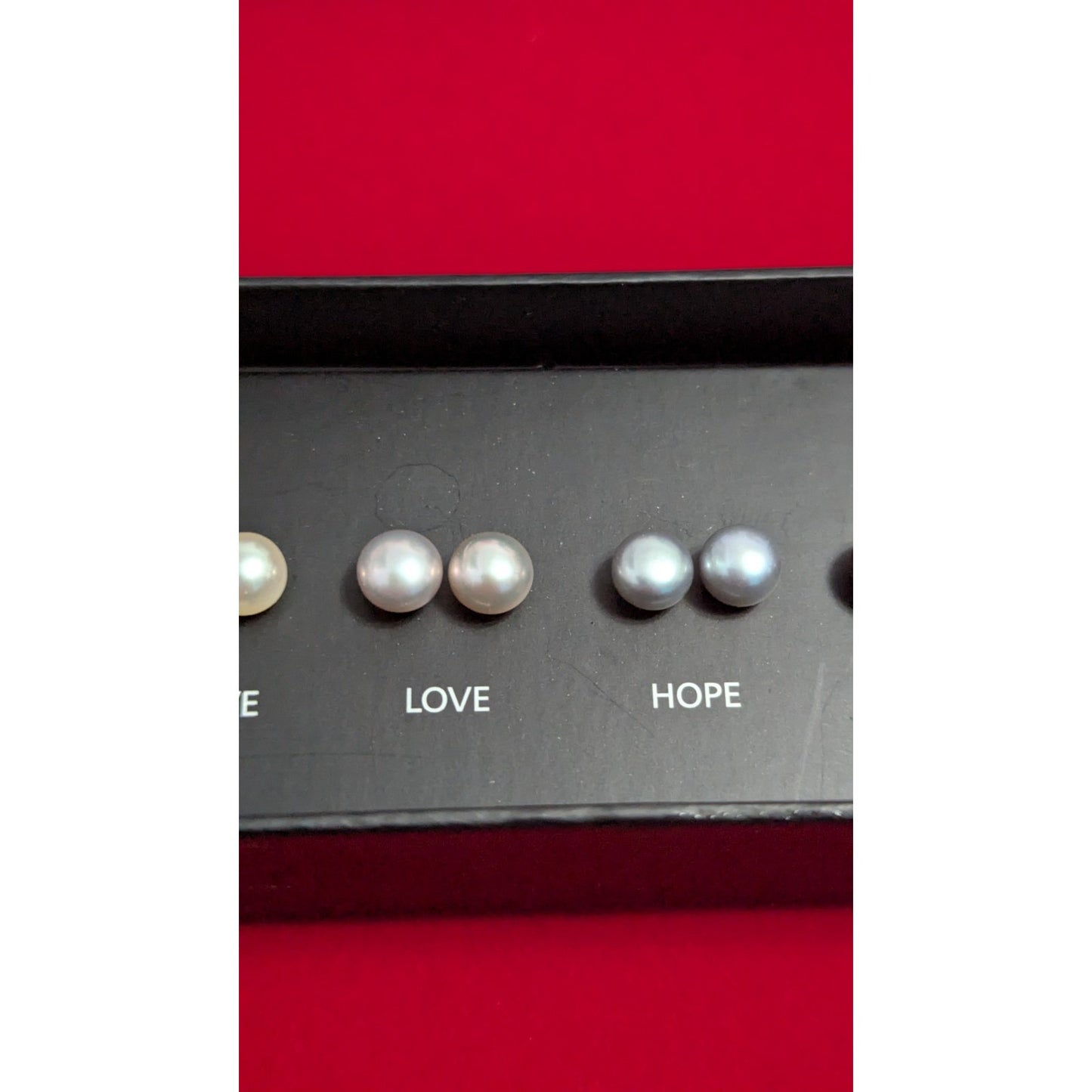 NYC Sterling Silver Multicolored Pearl Earring Set Peace Believe Love Hope Faith