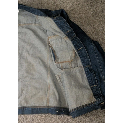 Wrangler Rugged Wear Mens Denim Jacket XLT Dark Wash 100% Cotton Trucker