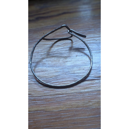 Hammered Hook On Bangle, Sterling Silver