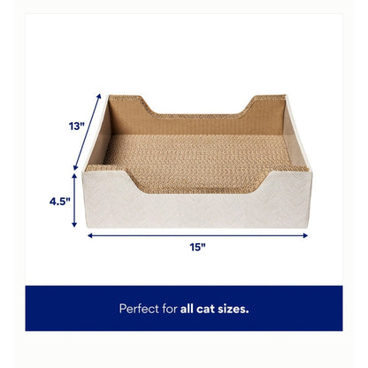 Step-In Cat Scratcher Toy with Catnip, Natural Chevron