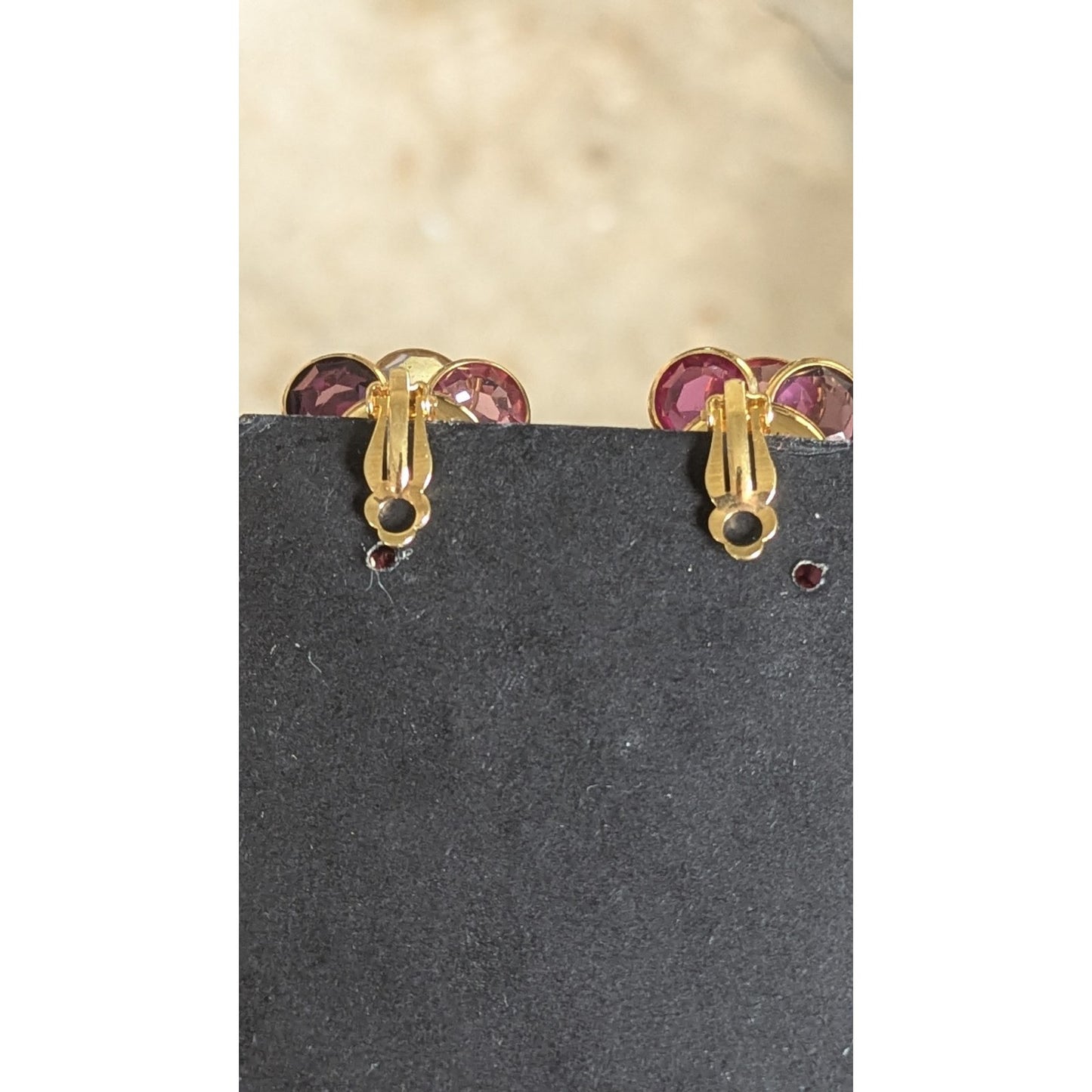 Vintage Swarovski SAL Signed Layered Crystal Flower Clip Earrings
