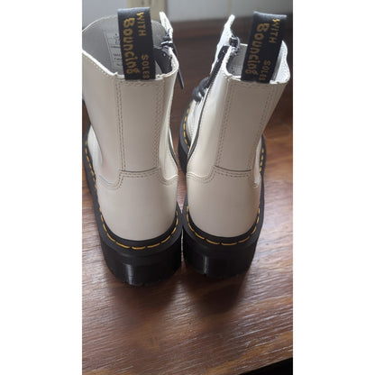 Dr Martens Jadon III Pisa Leather Boots Platform Combat Beige Grunge Punk Sz 6