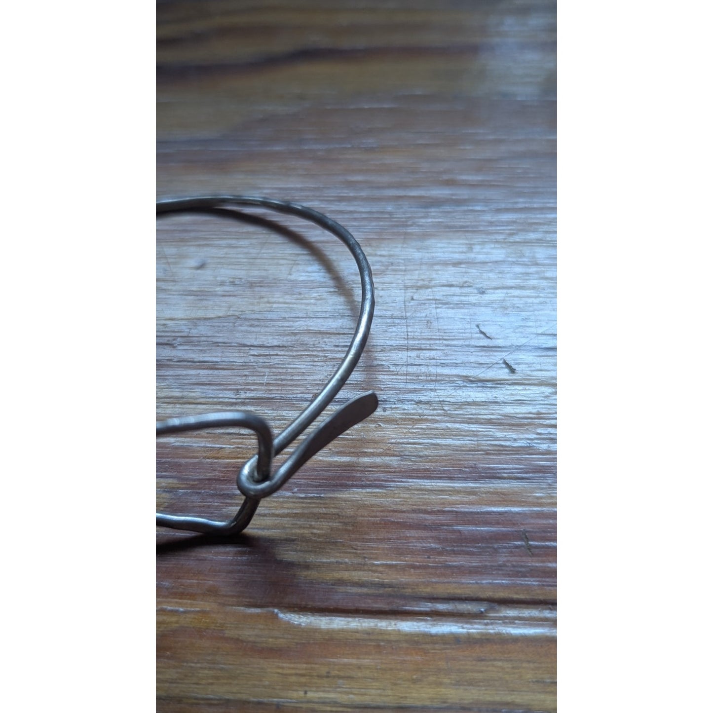 Hammered Hook On Bangle, Sterling Silver