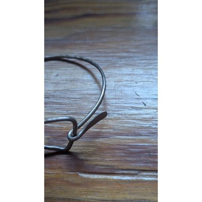 Hammered Hook On Bangle, Sterling Silver