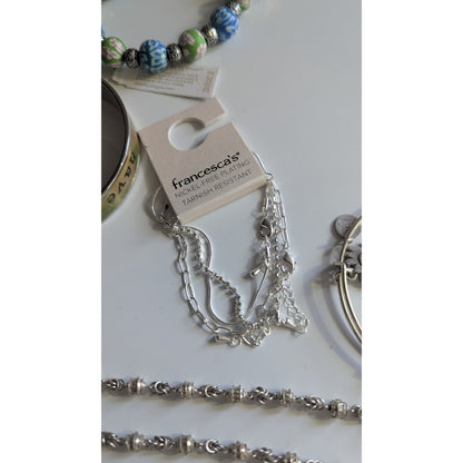 Women’s Jewelry Lot 6pc - Alex and Ani, Alexa’s Angels, Francesca’s, Silver Tone