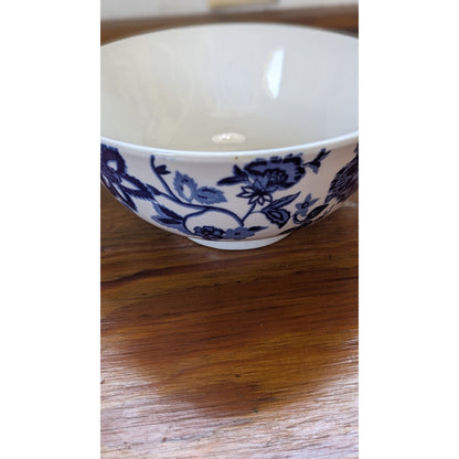 Royal Norfolk Blue White Floral Porcelain Bowl Set of 2 Sizes 4 6in