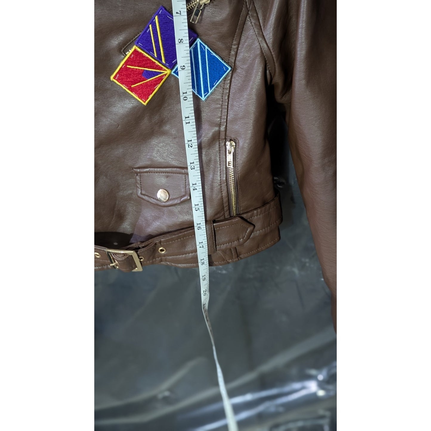 ASHLEY by 26 Intl Women's Size Medium Brown Faux Leather Moto Jacket Star Wars