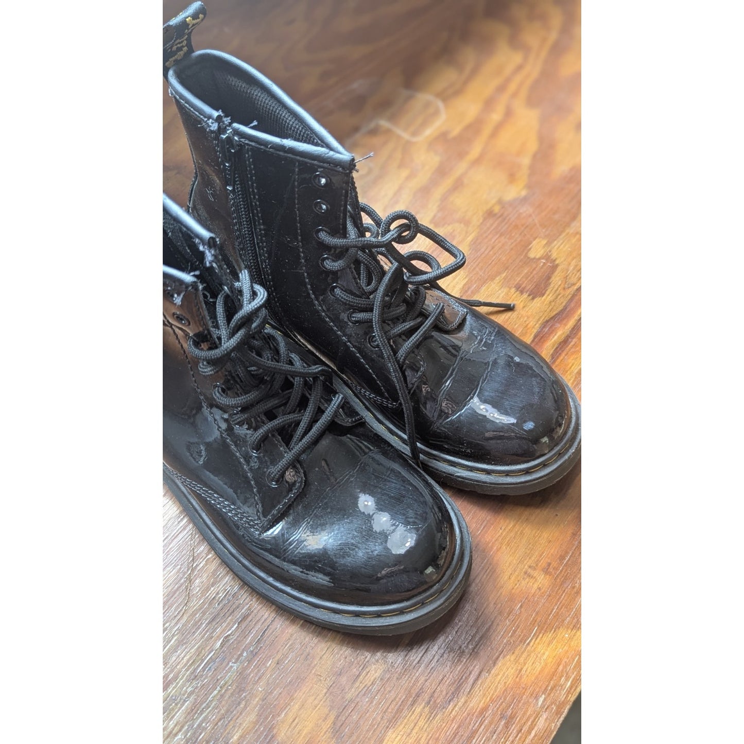 Dr. Martens 1460 J boots, black patent leather, youth size 4 (UK 3, EU 36)