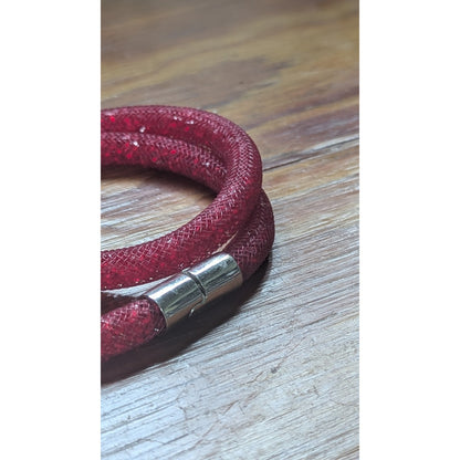 Swarovski 5184845 Women's Stardust Red Double Wrap Bracelet, 15-3/4"