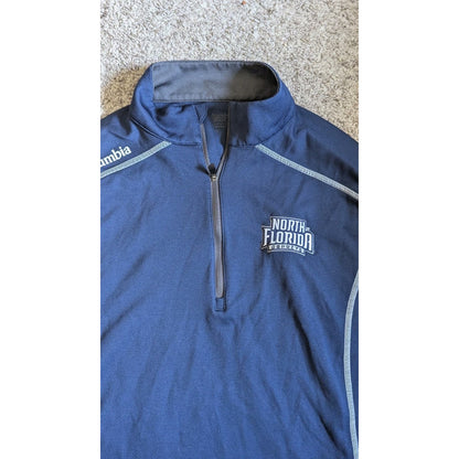 Columbia North Florida Ospreys 1/4 Zip Pullover Jacket Mens Large Blue L UNF