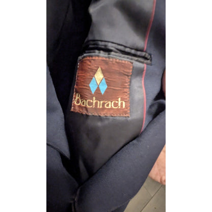 Bachrach Blazer Navy Blue Gold Buttons Business Size 40R Chest:40 Length:30