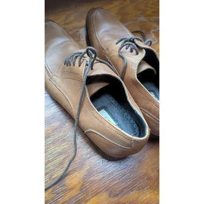Alfani Platinum Alf Lewis Men's Tan Leather Apron Toe Derby Dress Shoes Size 10M