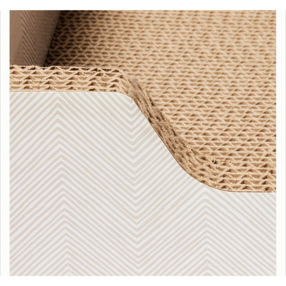 Step-In Cat Scratcher Toy with Catnip, Natural Chevron
