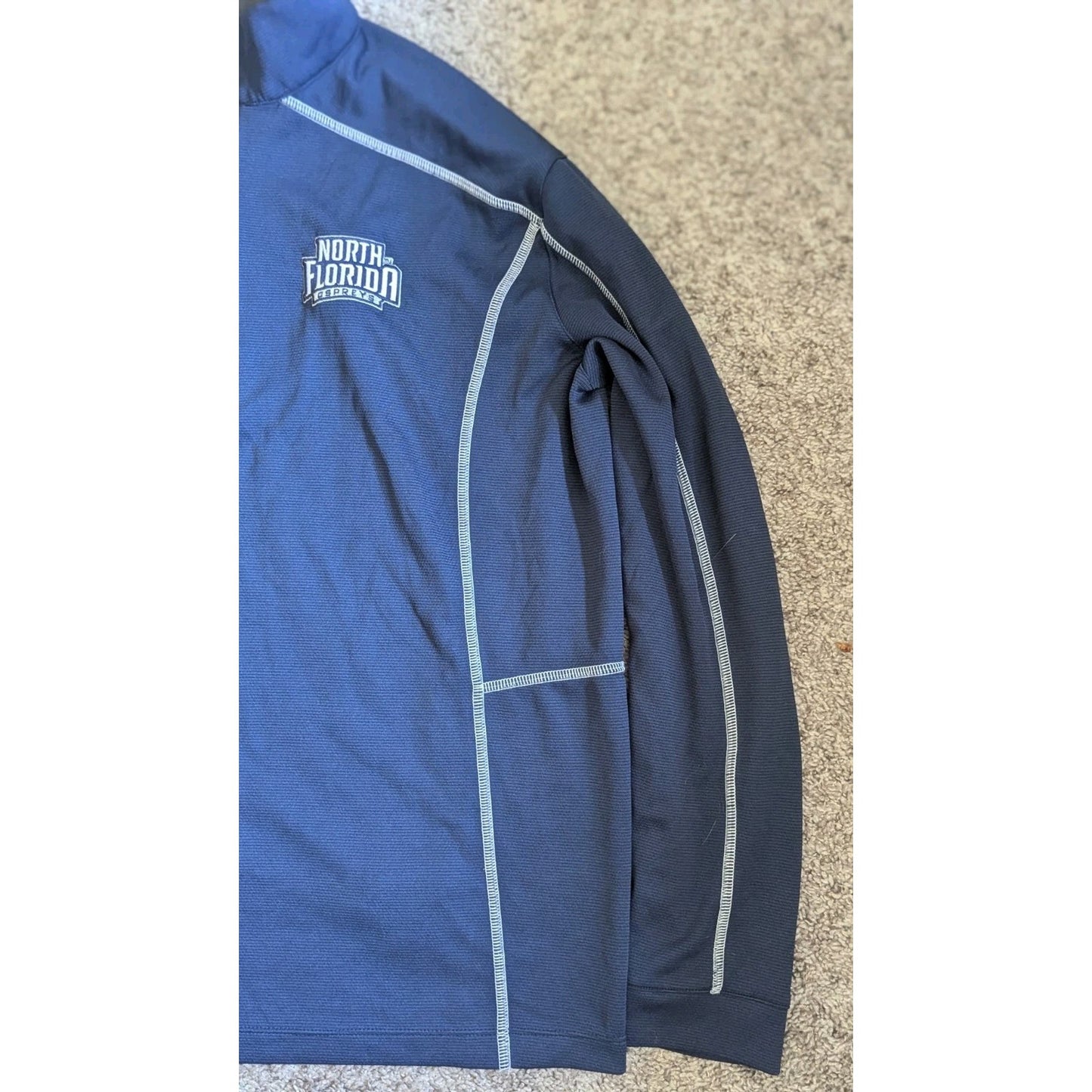 Columbia North Florida Ospreys 1/4 Zip Pullover Jacket Mens Large Blue L UNF