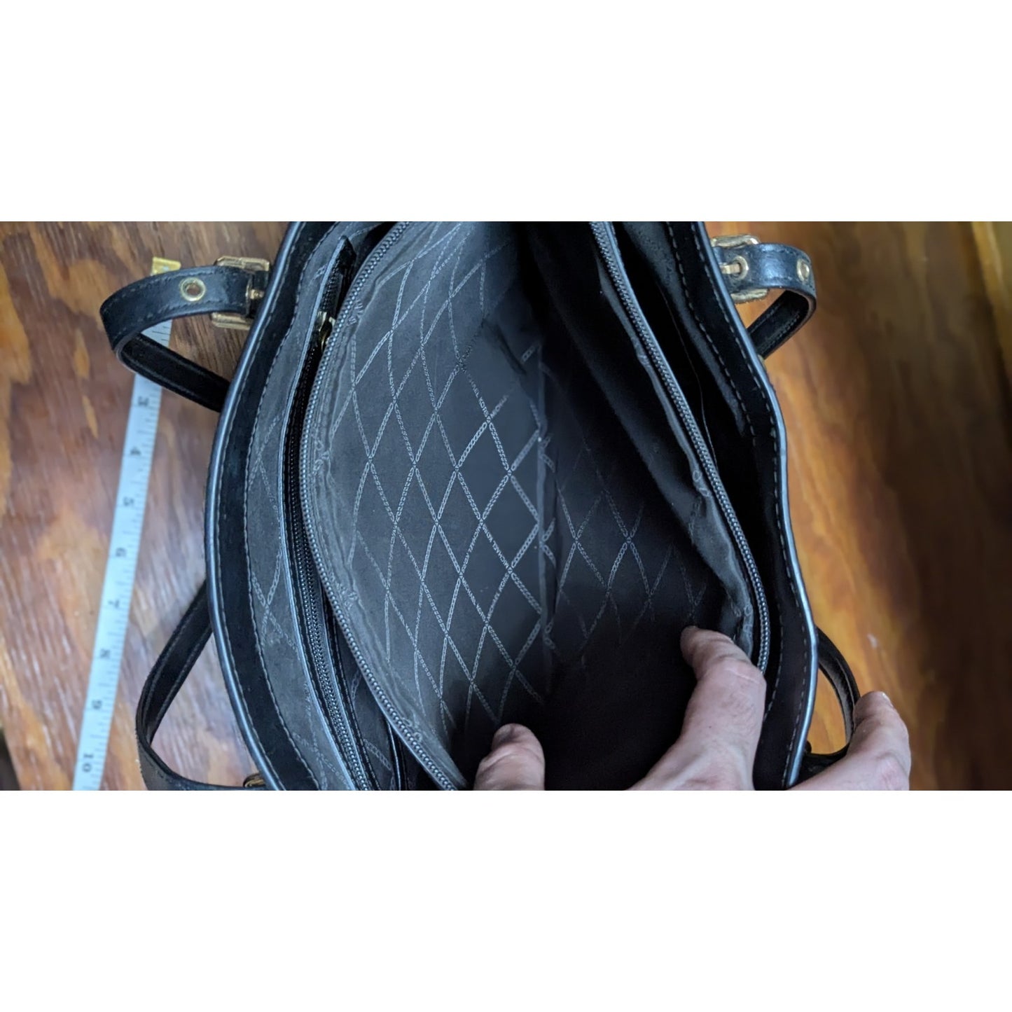 Michael Kors Uptown Astor Studded Tote Giraffe Calf Hair Black Michael Kors