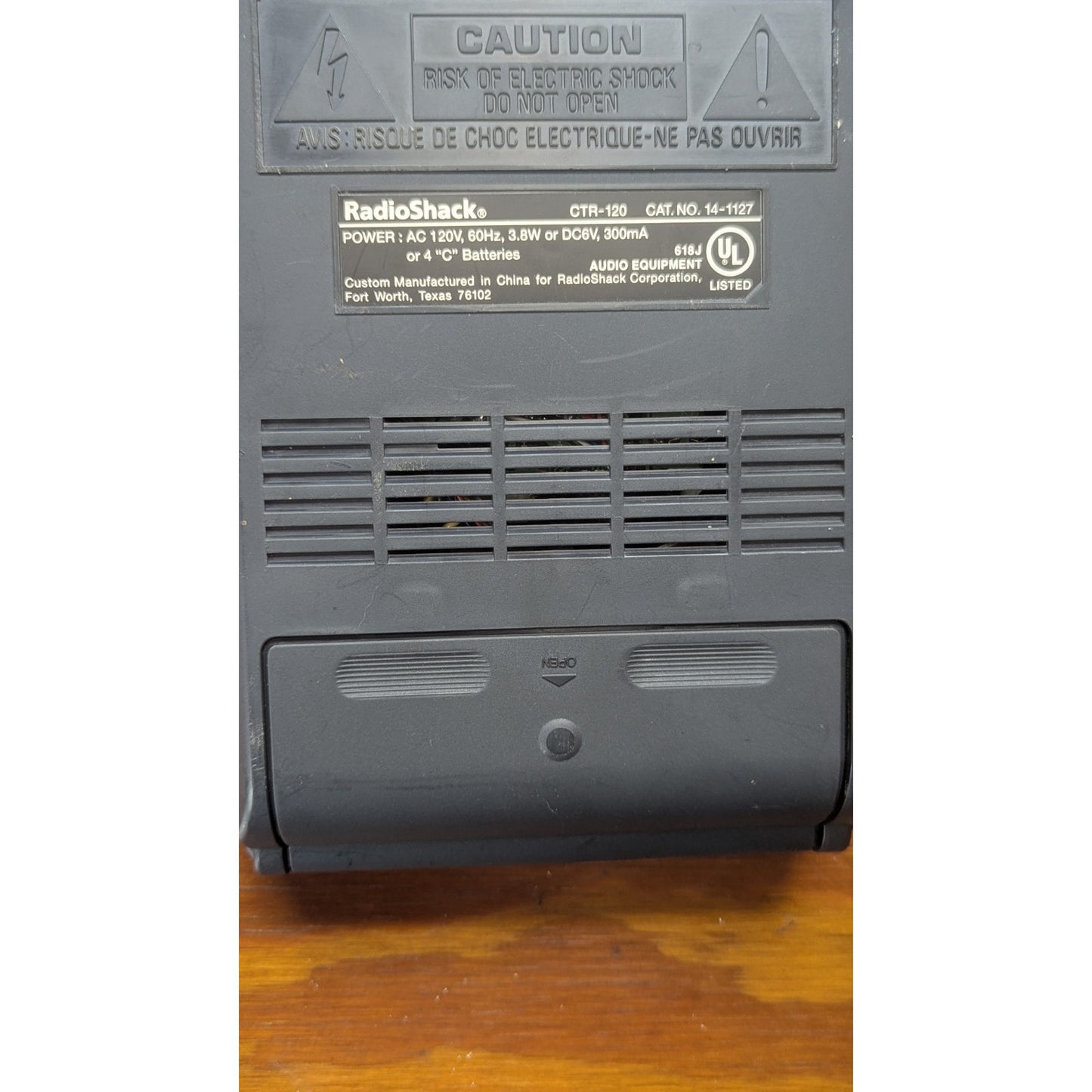 Radio Shack CTR-120 Portable Cassette Tape Recorder w/ Power Cord USED TESTED