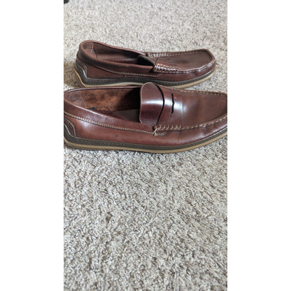 Tommy Bahama Men's Penny Loafers Size 11 M Brown Leather Driving Shoes Spain