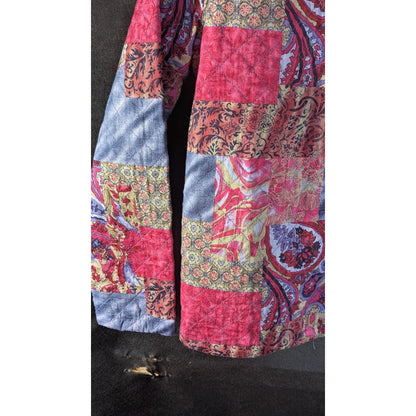 Breckenridge Womens L Quilted Patchwork Paisley Jacket Cotton Lined Boho Artsy