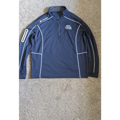 Columbia North Florida Ospreys 1/4 Zip Pullover Jacket Mens Large Blue L UNF